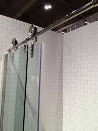 Barn Door Hardware Glass Shower Doors And Subway Tile Meredith Heron Design Shower Doors Bathroom Design Glass Shower Doors