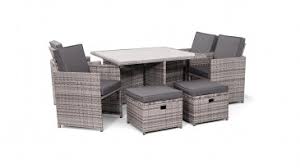 Cube deluxe rattan 8 seat dining set in grey. Liv Outdoors Kingston Rattan Cube Dining Set 8 Seat