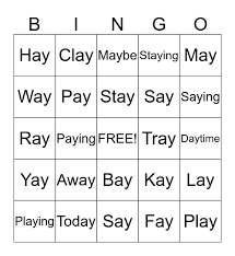 You can literally charge a card today and use the funds tomorrow! Ay Words Bingo Card