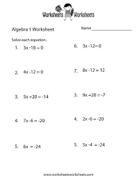 Algebra 1 Practice Worksheet Printable Algebra Worksheets Printable Math Worksheets Math Practice Worksheets