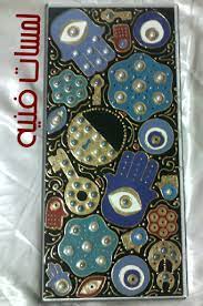تراثيات احد اعمالي رسم على الزجاج لمساتي islamic art bold statement necklaces glass art