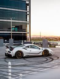 White Car Black And Bronze Wheels Satin Bronze Anrky Wheels On White Ferrari 488 White Ferrari Cool Sports Cars Ferrari 488