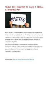 If a male associate is working in a different department and is sexually harassing your paralegal, is law firm responsible? Whatssex Timely For Malaysia To Have A Sexual Harassment Act
