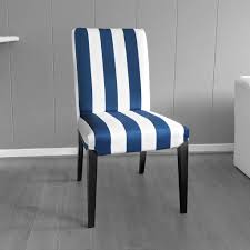 Ikea Henriksdsal Dining Chair Cover Navy Blue Cabana Stripe Ikea Dining Chair Dining Chairs Black And White Dining Room