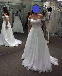Oleg Cassini Off The Shoulder Tulle Wedding Dress David S Bridal Tulle Wedding Dress Wedding Dresses Davids Bridal Wedding Dresses