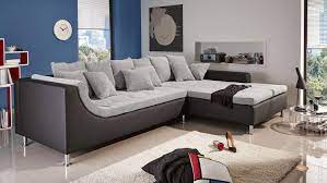 Collection of corner sofas, linear sofas and with chaise longue. Ecksofa Montego Grau Und Schwarz Mit Kissen 326x213 Cm