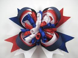 Red White And Blue Hair Bow 4th Of July Hair Bow Patriotic Hair Clip Militiary Hair Bow Memorial Day Hair Blue Hair Bows Hair Bows Baby Girl Hair Bows