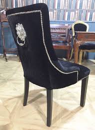 This item can be delivered to you by 28 aug, we will contact to book once item is ready for dispatch. New Lion Knockerback Black Velvet Button Dining Chair With Ring Chairs Furniture Zeppy Io Dining Chairs Diy Dining Chairs Black Dining Room