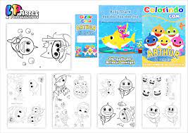 Milhares de imagens e moldes em alta resolução. Kit Colorir Livrinho Giz De Cera Baby Shark No Elo7 Lp Artes Personalizados 105818e