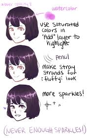 Tutorial On How I Color Hair It S Very Stylized But Easy To Do Note Only Works For Straight Digital Art Tutorial Digital Painting Tutorials Anime Tutorial