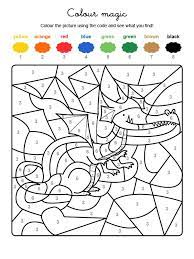 Dibujo Magico En Ingles Para Imprimir Gratis Y Colorear Con Nino Colorear Por Numeros Dibujos Para Colorear Libro De Colores