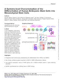 A weekend with master jim day: Pdf A Systems Level Characterization Of The Differentiation Of Human Embryonic Stem Cells Into Mesenchymal Stem Cells