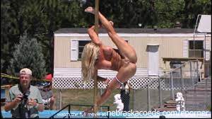 Naked pole dancer
