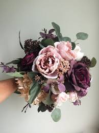 Fall Wedding Bouquet Purple Bridal Bouquet Silk Wedding Fall Wedding Bouquets Purple Purple Bridal Bouquet Purple Wedding Bouquets