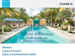 Check spelling or type a new query. Spend 250 At Hyatt Get 75 Statement Credit With Hyatt Credit Card