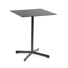 Trem plateau de table carré 60 x 60 blanc en mélamine et aluminium idéal pour l'aménagement intérieur en ambiance humide comme le bateau et fourgon aménagé. Neu Table Square By Hay Connox