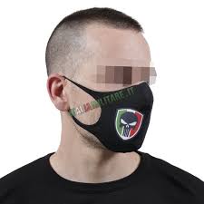 100 % microfibra di poliestere stampata. Mascherina Filtrante Lavabile Punisher Italia Protezioni