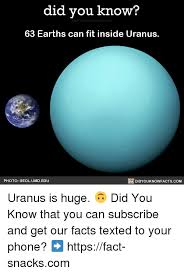 The uranian ring system probably began from the collisional fragmentation of moons. Did You Know 63 Earths Can Fit Inside Uranus Photo Geol Umd Edu Didyouknowfactscom Uranus Is Huge Did You Know That You Can Subscribe And Get Our Facts Texted To Your