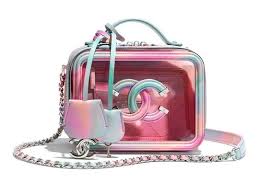 Chanel Vanity Case Small Pvc Filigree Rainbow Patent Pink Leather Cross Body Bag Chanel Vanity Case Leather Crossbody Bag Chanel Handbags