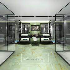 Floor and wall tiles, interior paint, bathroom wallpaper and decor accessories in light bright green color shades look beautiful with decorative accents in deep red, orange and golden colors, especially if you design and decorate a large bathroom interior. China Foshan Construction Building Material Light Green Jade 32x32 Ceramic Floor Tile China Crystal Tile Porcelain Tile