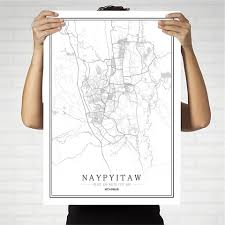 🌏 map of myanmar, satellite view. Myanmar Black And White City Map Poster Nordic Living Room Naypyitaw Yangon Wall Art Home Decor Canvas Painting Creative Gift Painting Calligraphy Aliexpress