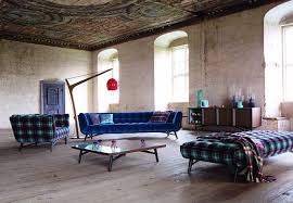 Roche Bobois Profile Sofa Upholstered In Cabaret Velvet And Jean Paul Gaultier Tartan Design R T Furniture Modern Floor Lamp Design Contemporary Furniture