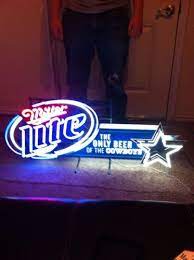 Dallas Cowboys Miller Light Neon Sing For Your Man Cave Bar Gameroom Man Cave Bar Man Cave Cowboy Room