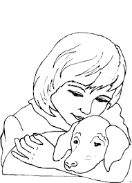 Maedchen Und Hund Ausmalbild Malvorlage Kinder