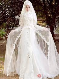 Robe De Mariee Musulmane Arabe Elegante Manches Longues En Dentelle White Lace Wedding Dress Wedding Dress With Veil Plus Size Wedding Gowns