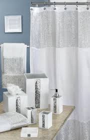 Caprice White Shower Curtain W Sequins White Shower White Shower Curtain Blue Bathroom Decor