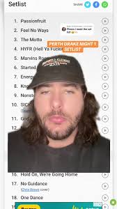 Replying to @karminajoy_ Drake night 1 setlist! #triplej #ausmusic #austour  #drake #drakeaustour #anitamaxwynn #anitamaxwynntour #draketour  #drakesetlist