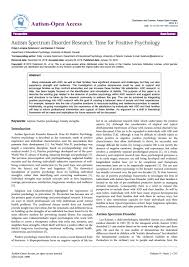 A clinical psychologist explains asd here. Autism Spectrum Disorder Research Time For Positive Psychology By Longdom Publishing Issuu
