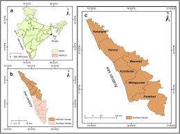 The indian state of kerala borders with the states of tamil nadu on the south and east, karnataka on the north and the arabian sea coastline on the west. Map Showing The Study Area With Selected Districts Of Kerala Download Scientific Diagram