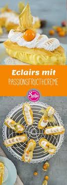 Ein Himmlisches Rezept Mit Brandteig Und Einer Fruchtig Frischen Creme Aus Passionsfrucht Eclair Rezept Brandteig Rezepte