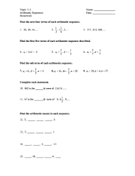 See more ideas about geometric sequences, arithmetic, arithmetic sequences. Fillable Online Arithmetic Sequences Worksheet 1 15 Pdf Henrico Fax Email Print Pdffiller