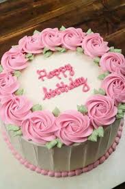 32 Ideas Birthday Cake Flower Design Pink Roses Buttercream Birthday Cake Buttercream Cake Decorating Birthday Cake Decorating