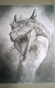 dragon noir et blanc realise au crayon graphite dessins par chez lucette drawings in pencil realistic sketch coloring pictures kitty