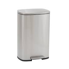 Check spelling or type a new query. Design Trend Rectangular Stainless Steel Step Trash Can Bin W Soft Close Lid 50 Liter 13 Gallon Silver On Sale Overstock 25730725