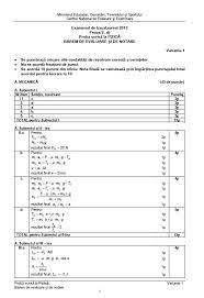 Posts about subiecte bac 2012 written by adelamgn. Bacalaureat 2012 Baremele De Corectare La Proba Scrisa La Fizica Conform Edu Ro Ziarul National