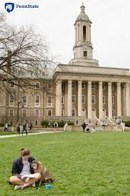 This Penn State Student And Her Pooch Are Enjoying A Nice Day On Old Main Lawn Faculty And Staff Photo Penn State