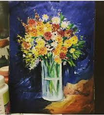 Flower Pot Acrylic Painting On Canvas Sheet Painting Canvas Painting Acrylic Painting Canvas