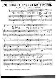 Check spelling or type a new query. Slipping Through My Fingers Free Sheet Music By Abba Pianoshelf