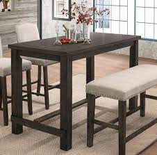 Warm brown finish with plank effect and rough sawn texture. Topline Home Furnishings Espresso Counter Height Table Walmart Canada