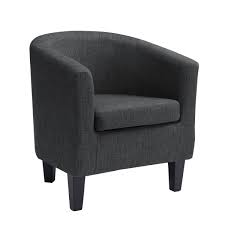 Whether you're redesigning your existing living room or buying furniture for your new space, a stylish and comfortable accent chair is a great choice. Corliving Lad 708 C Antonio Tub Chair In Dark Grey Fabric Tub Chair Corliving Grey Accent Chair