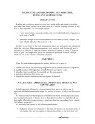Reading And Recording Temperature Pulse And Respirations