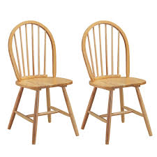 Add to favorites pair of vintage l. Topbuy Set Of 2 Windsor Chairs Wood Armless Dining Room Spindle Back Kitchen Natural Walmart Com Walmart Com