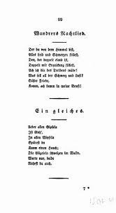 Letzteres ließ goethe erstmals 1815 in band i seiner werke drucken. Wandrers Nachtlied Wikipedia