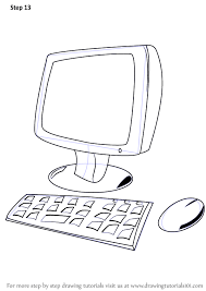 Step By Step How To Draw A Computer For Kids : Drawingtutorials101.Com