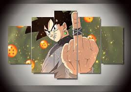 Black Goku Thug Life 5 Panel Canvas Smartphonewallpaper Dragon Ball Wall Art Wall Art Painting Art Painting