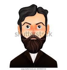 Bild-Bitmap-Postkarte für die Welt Bart Day: Stockillustration 2033837132